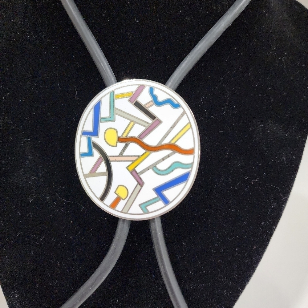VINTAGE ACME STUDIO "CIRCULUS" BOLO TIE BY ETTORE SOTTSASS - Picture 4 of 9